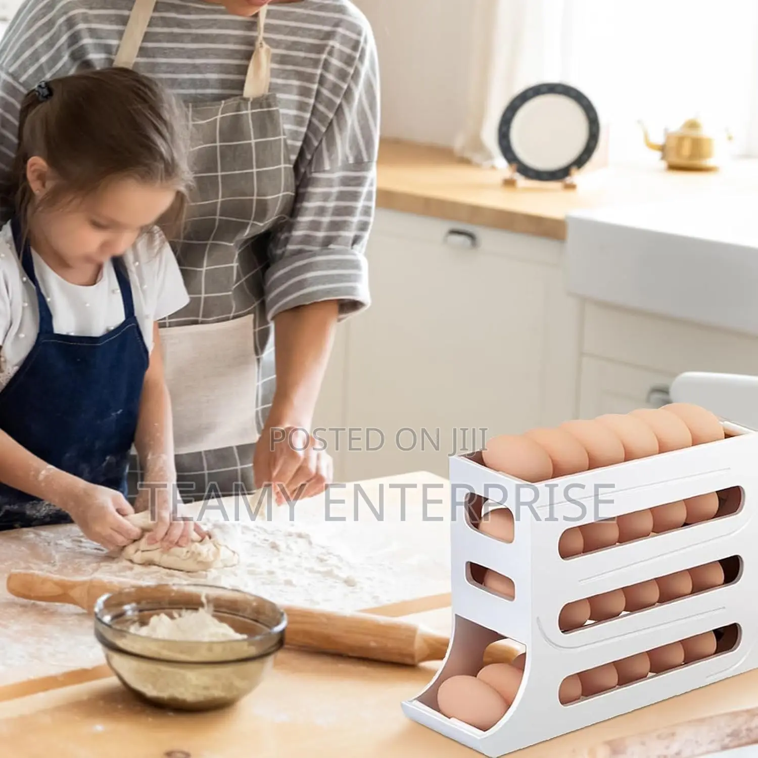 Rolling Egg Rack Dispenser 30 Eggs Capacity
