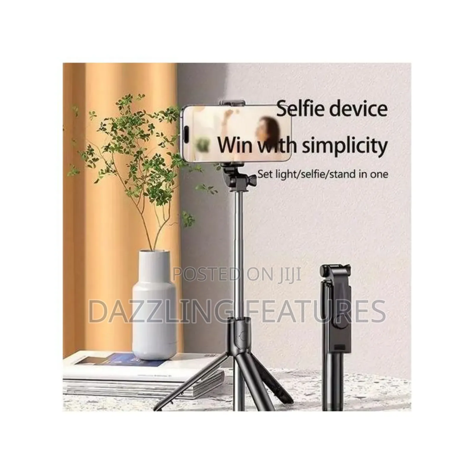Tripod Selfie Stick With Light