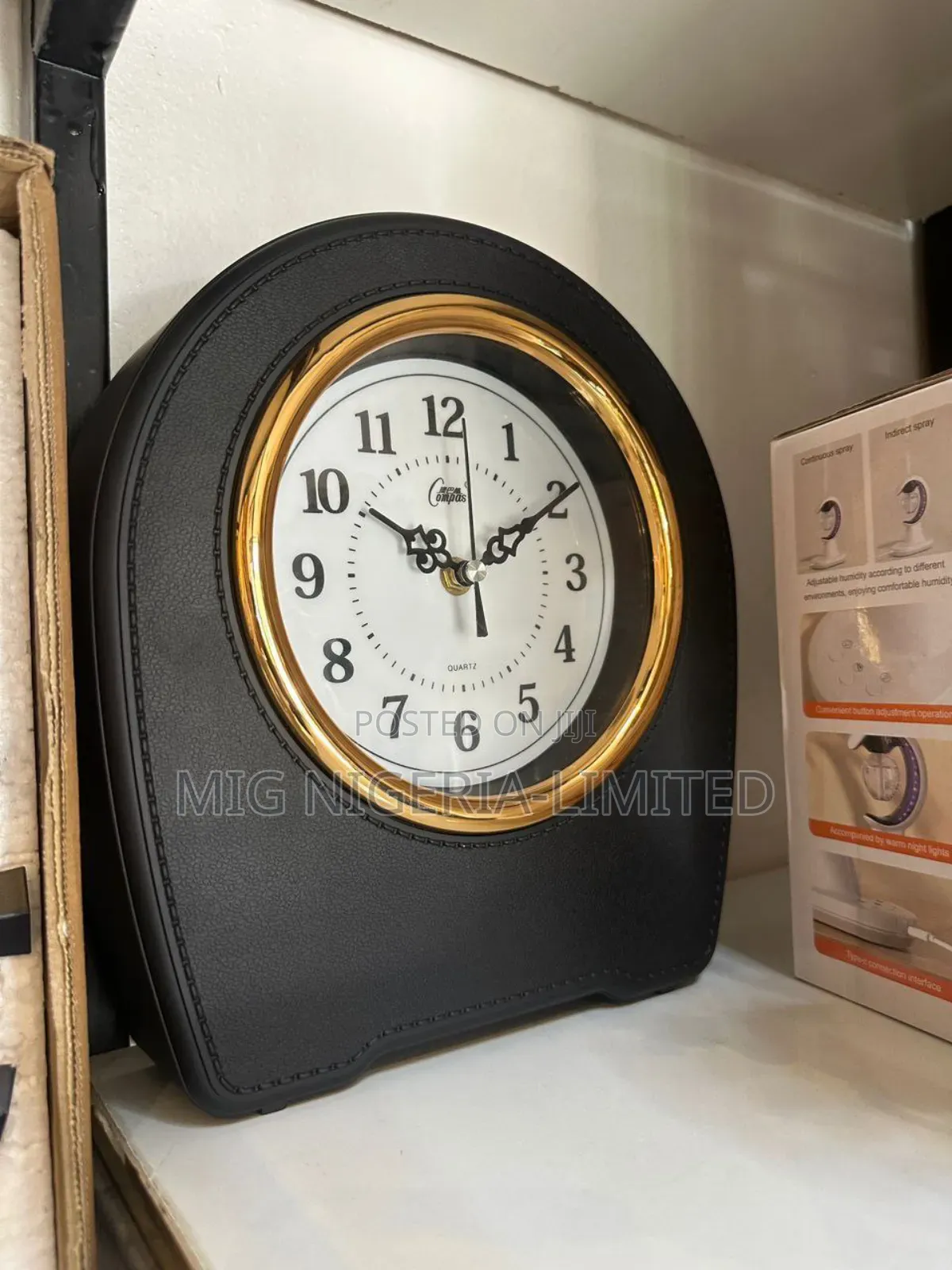 Table Wall Clock Leather Design