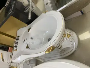Luxurious White and Gold Bidet Urinary