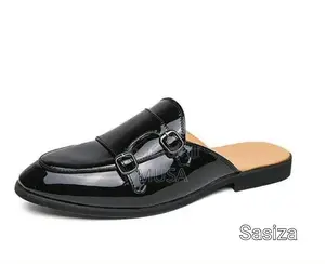 Photo - Double Buckles Half Shoes - Black