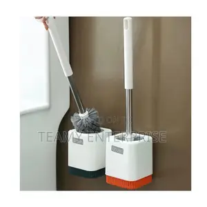 Wall Mounted Toilet Brush and Holder Set With Drain