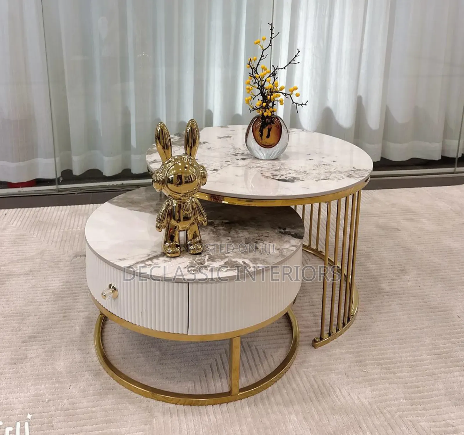 Golden Frame Centre Table With Drawer