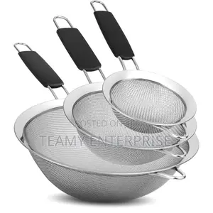 3 Stainless Steel Fine Mesh Strainers Filters With Insulated Handles