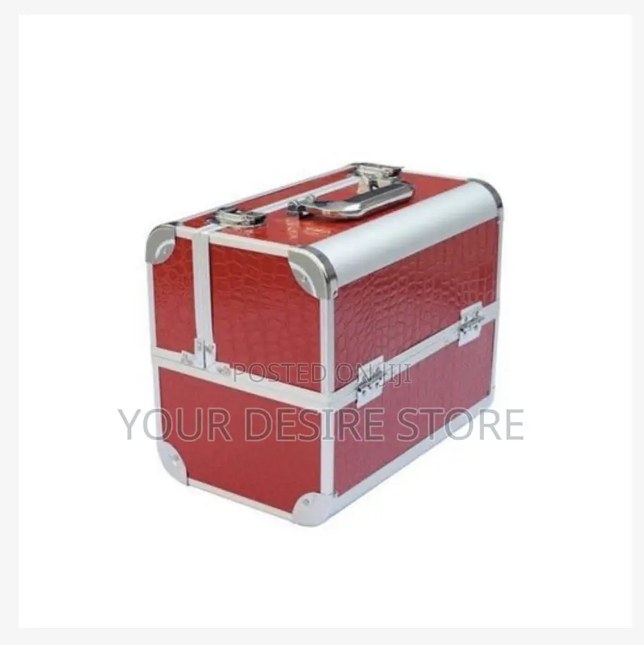 Box Professional Make Up Bo- Red Silver With Makeup Sets