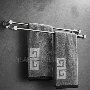 Stainless Steel Double Rod Towel Hanger 80cm