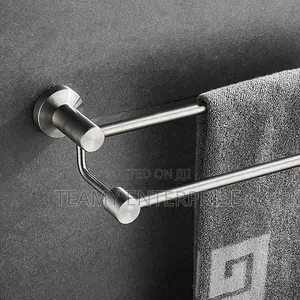 Stainless Steel Double Rod Towel Hanger 80cm