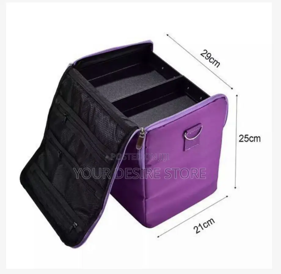 Professional Textile Vanity Make Up Box - Purple