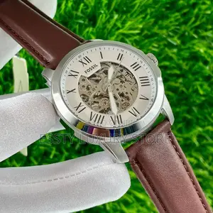 High Quality Luxury Automatic Fossil Leather Strap Wristwatches