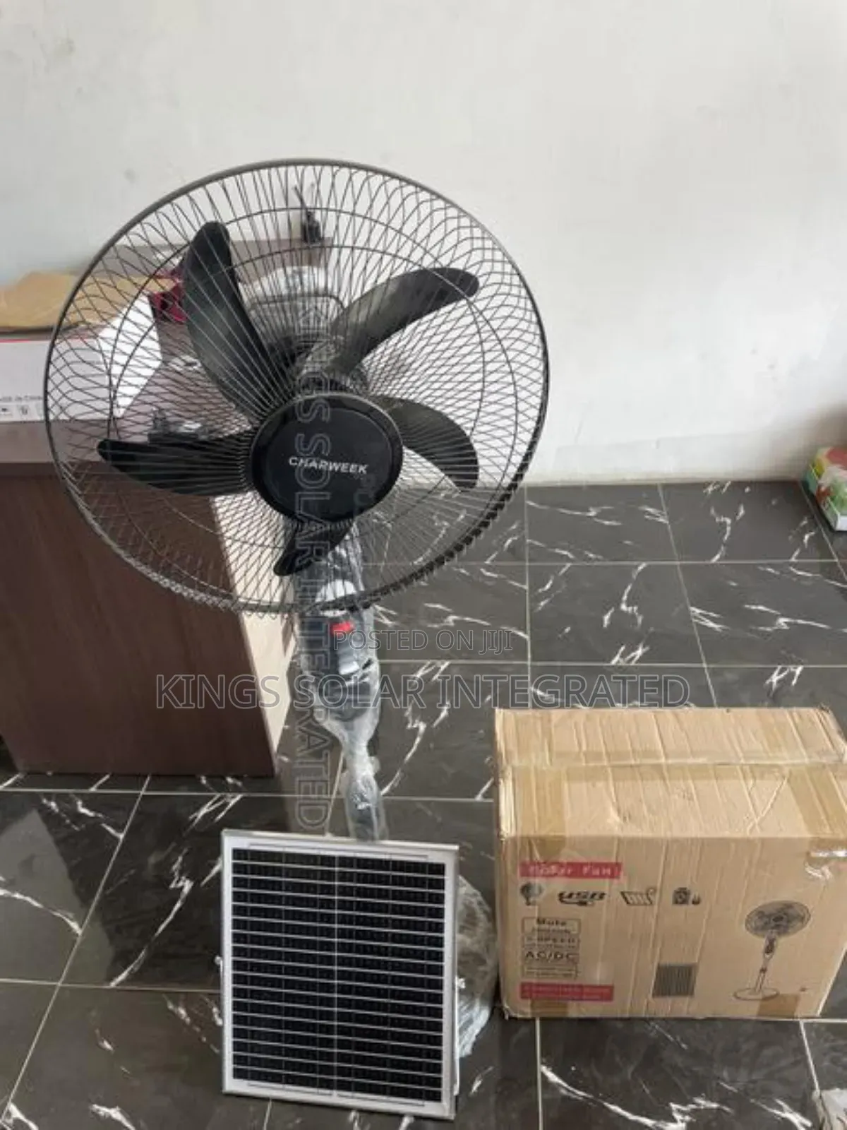 Solar Rechargeable Fan With Solar Panel and Led Bulb
