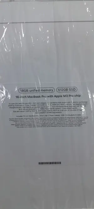 New Laptop Apple MacBook Pro 18GB Apple M3 Max SSD 512GB