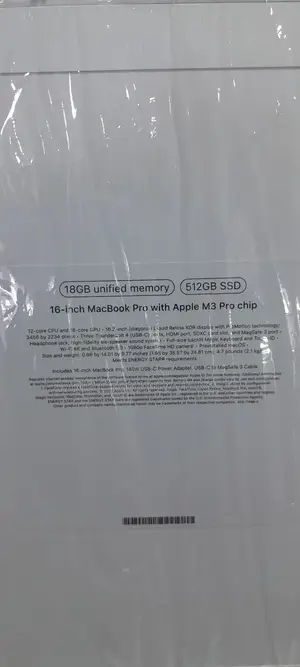 New Laptop Apple MacBook Pro 18GB Apple M3 Max SSD 512GB