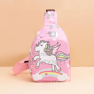 2pcs Children's Unicorn Pattern Baseball Cap and Chest Bag Set, Sunsha