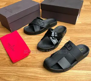 Photo - Original Valentino Garavani Leather Slippers in 3 Design