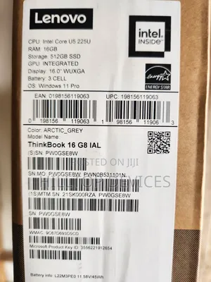 New Laptop Lenovo ThinkBook 15 16GB Intel Core Ultra 5 SSD 512GB