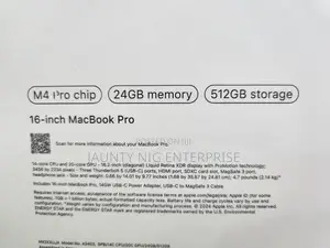New Laptop Apple MacBook Pro 24GB Apple M4 Pro SSD 512GB
