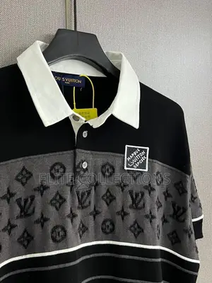 Photo - Louis Vuitton Black Grey Monogram Polo Shirt
