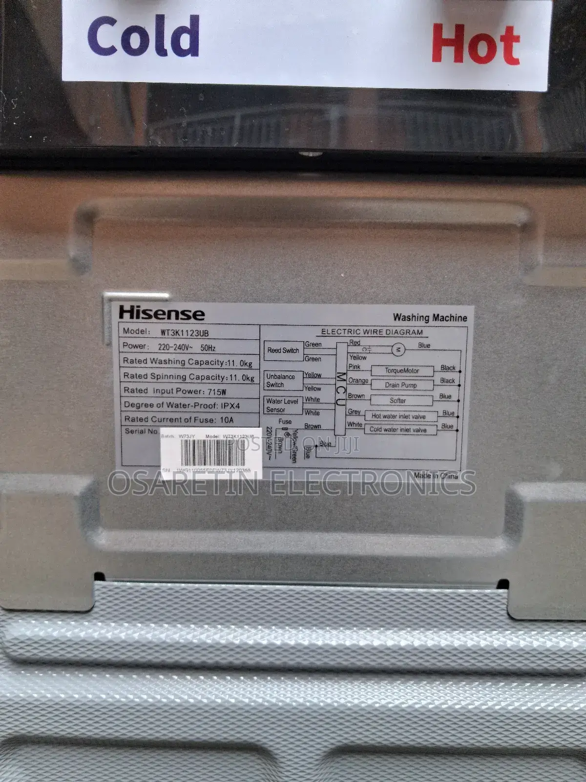 Hisense Automatic Top Loader Washing Machine. With One Year Warranty