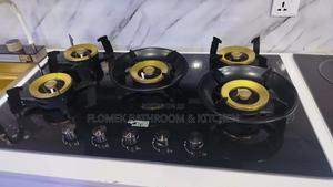 Gold Top 5 Burner Flip Up Built in Gas Cooker.