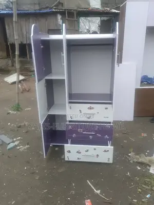 5ft X 3ft Children Wardrobe. Purple and White Color.