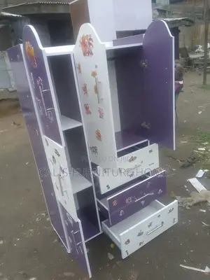 5ft X 3ft Children Wardrobe. Purple and White Color.