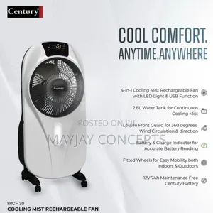 12" Century Ac/Dc Rechargeable Mist With Led Light-Support Solar Charg