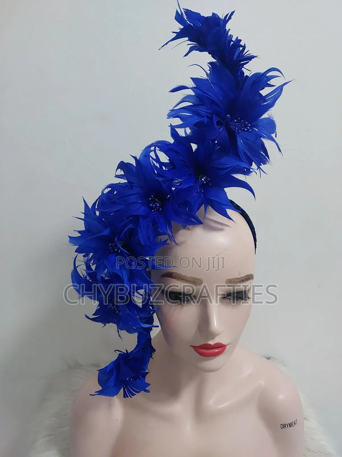 Royal Blue Feathery Facinator