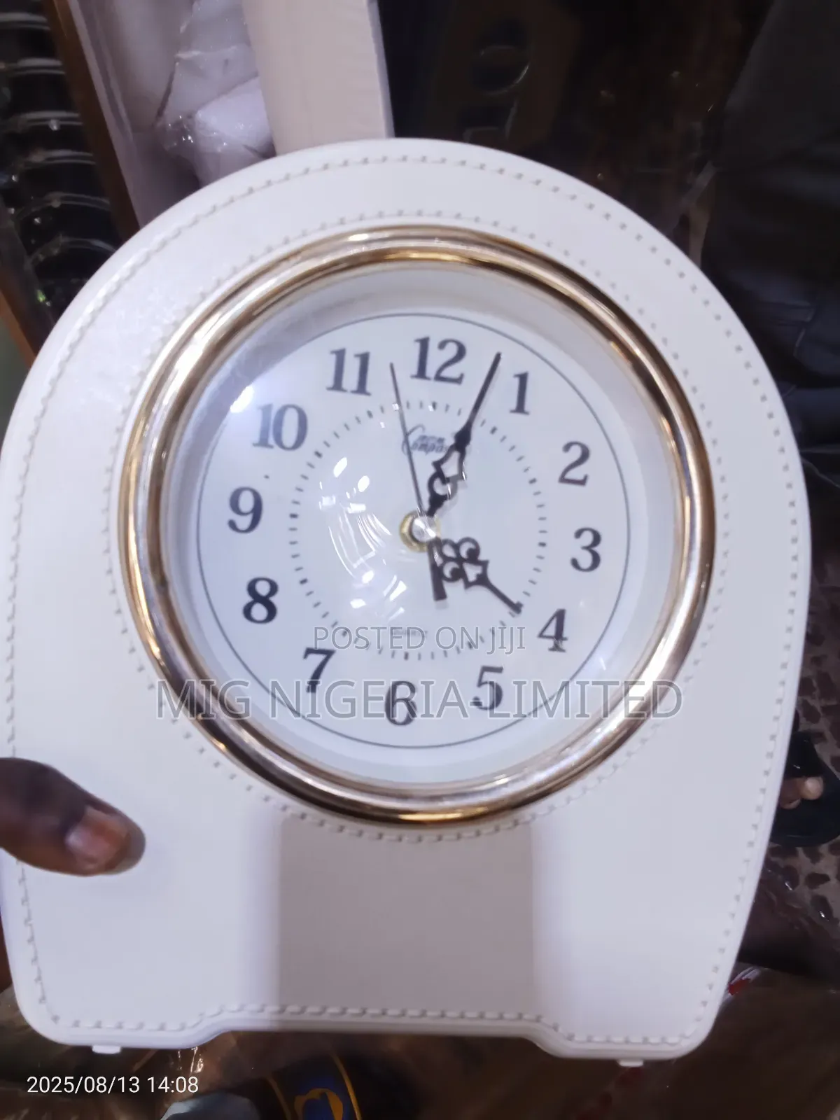Table Wall Clock Leather Design