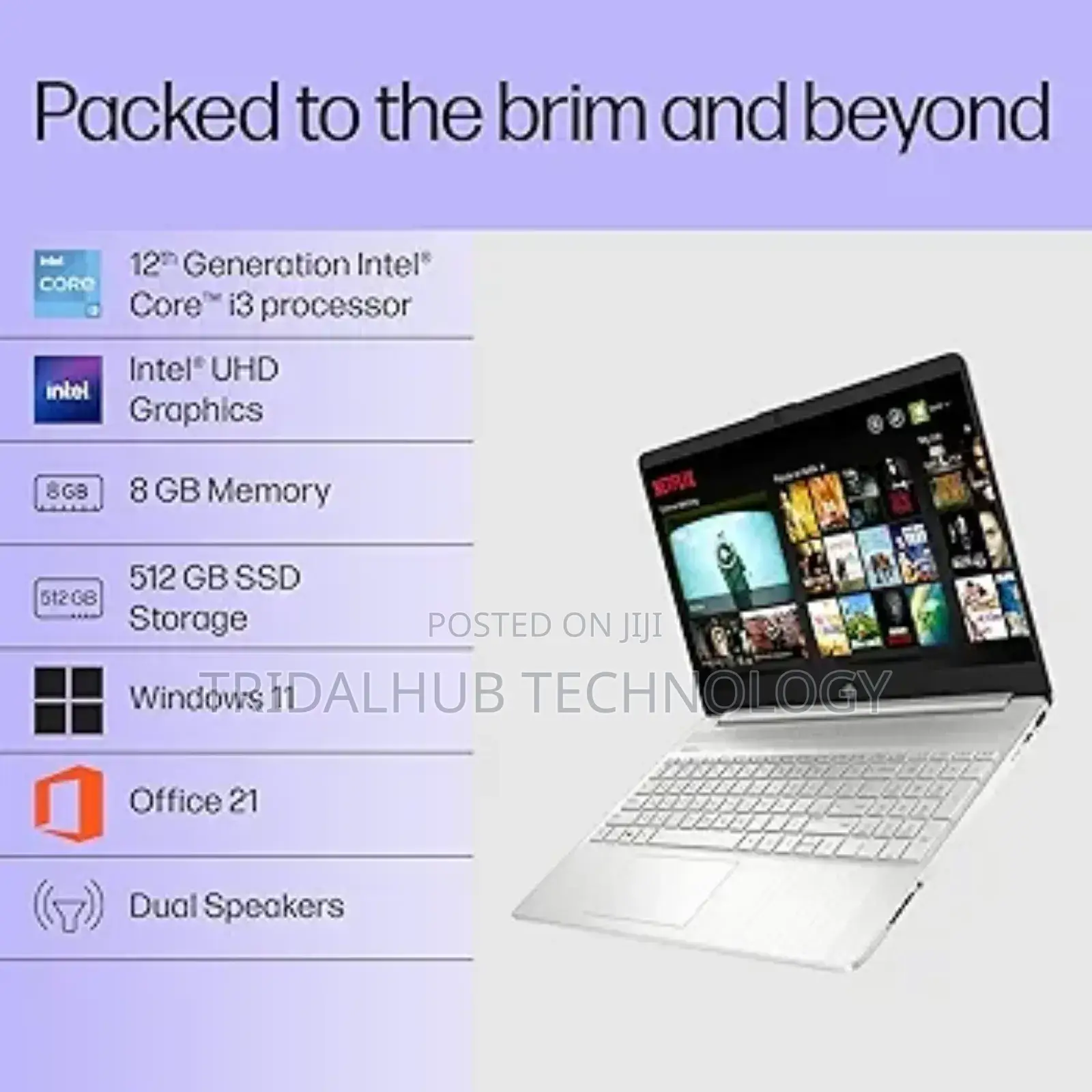 New Laptop HP 15S 8GB Intel Core I3 SSD 512GB