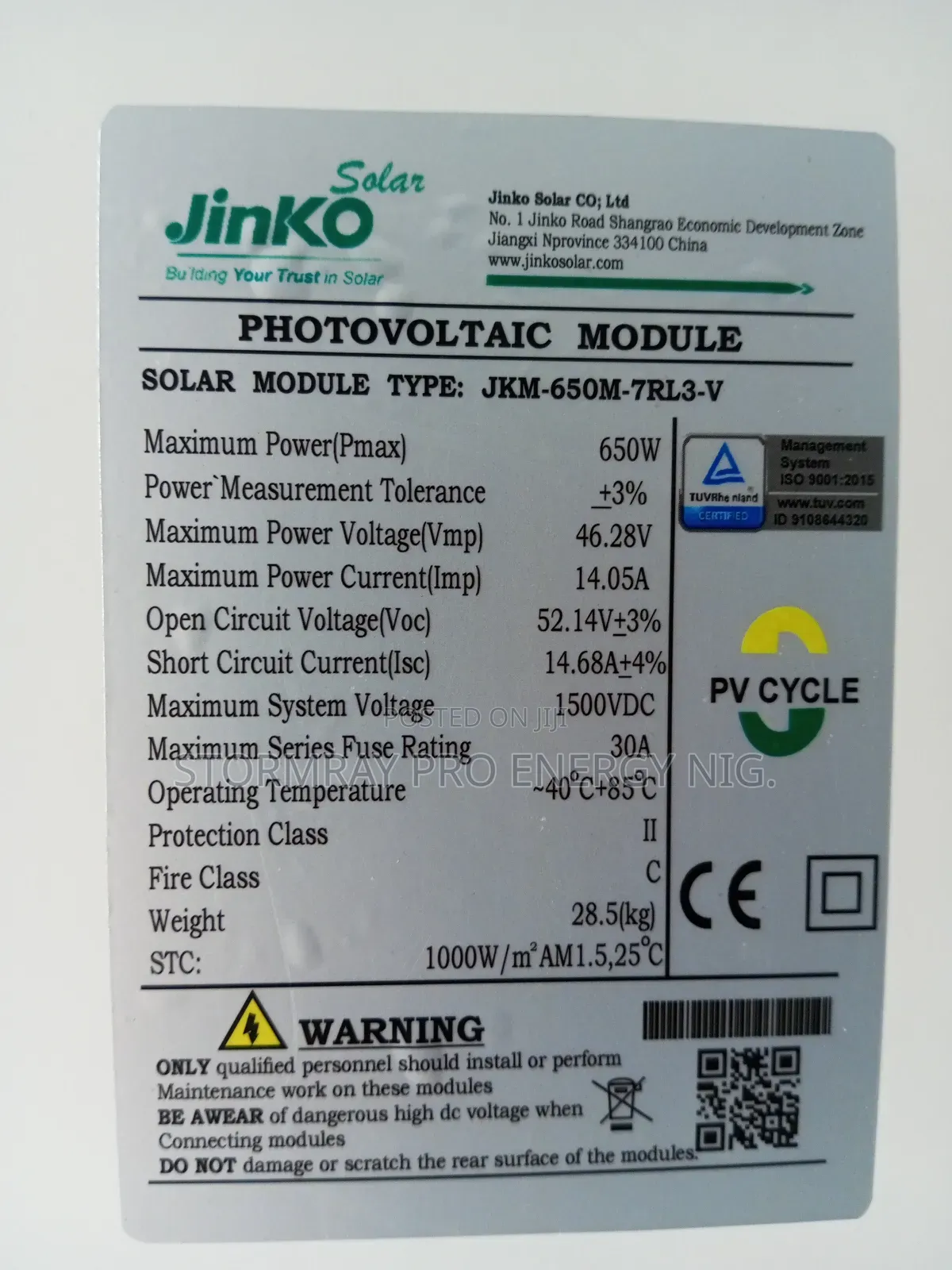 Jinko 650w Solar Panels