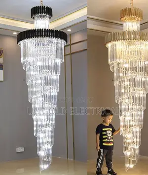Luxury Modern Crystal Chandelier for Loft Black/Gold Light Fixture