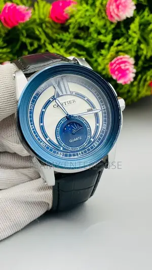 Cartier Quartz Wristwatch - Black Leather