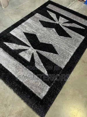 Black and Gray Shaggy Center Rugs