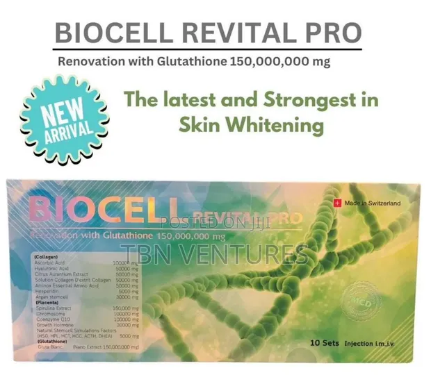 Biocell Glutathione 150,000,000mg Revital Pro Skin Whitening Injection for  sale - TBN VENTURES  Price:  110,000 on Jiji.ng [Amuwo-Odofin]
