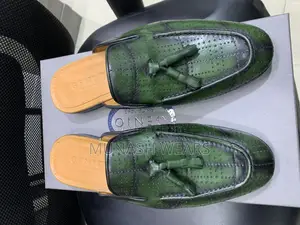 Italian Genio Leather Half Shoe Green