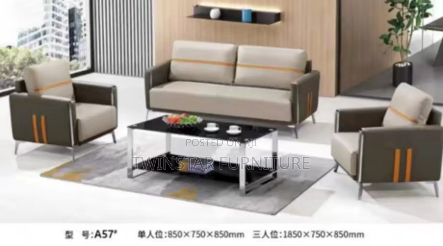 New Modern Leather Office 5 Seaters Sofa Chair