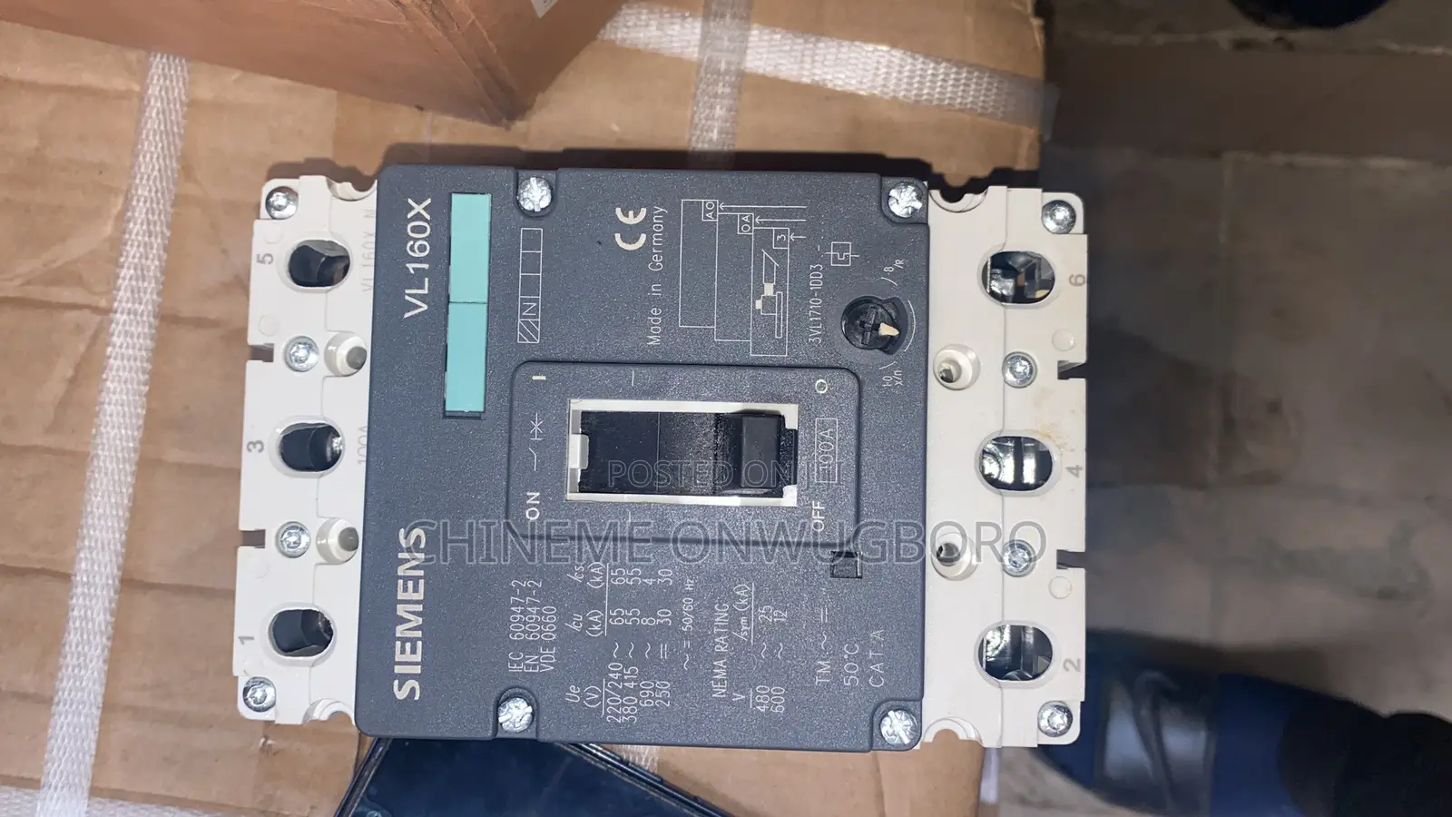 Siemens McCb 3 Pole 100a
