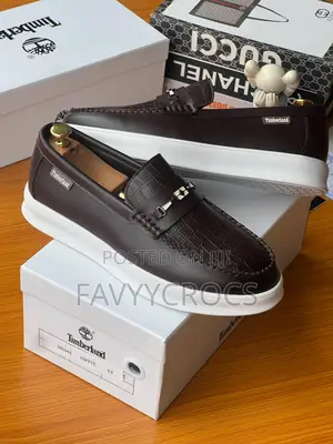 Photo - Brown,Black and White Sole Timberland Loafers Shoes