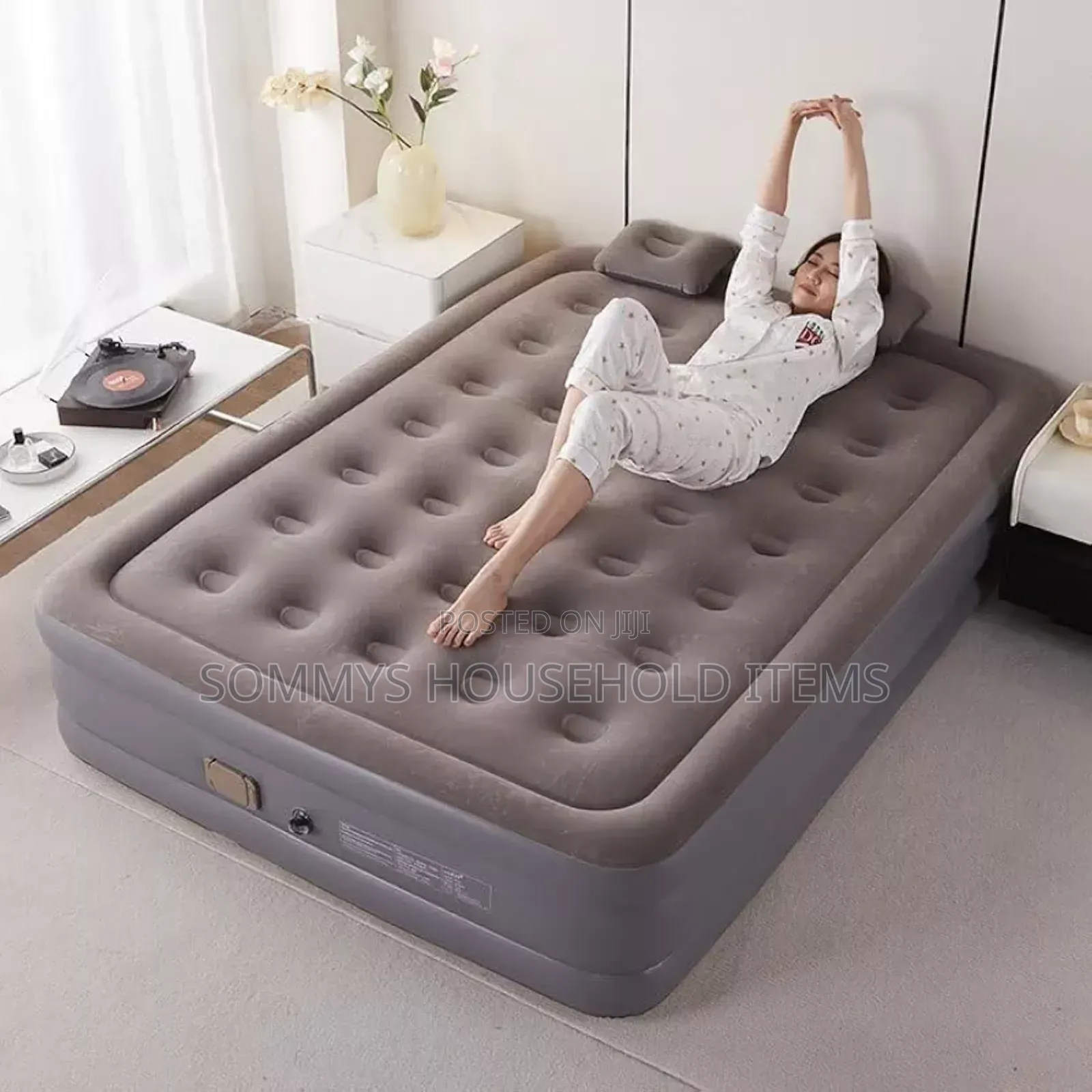 Double Layer Air Inflatable Bed / Mattress With Automatic Pump