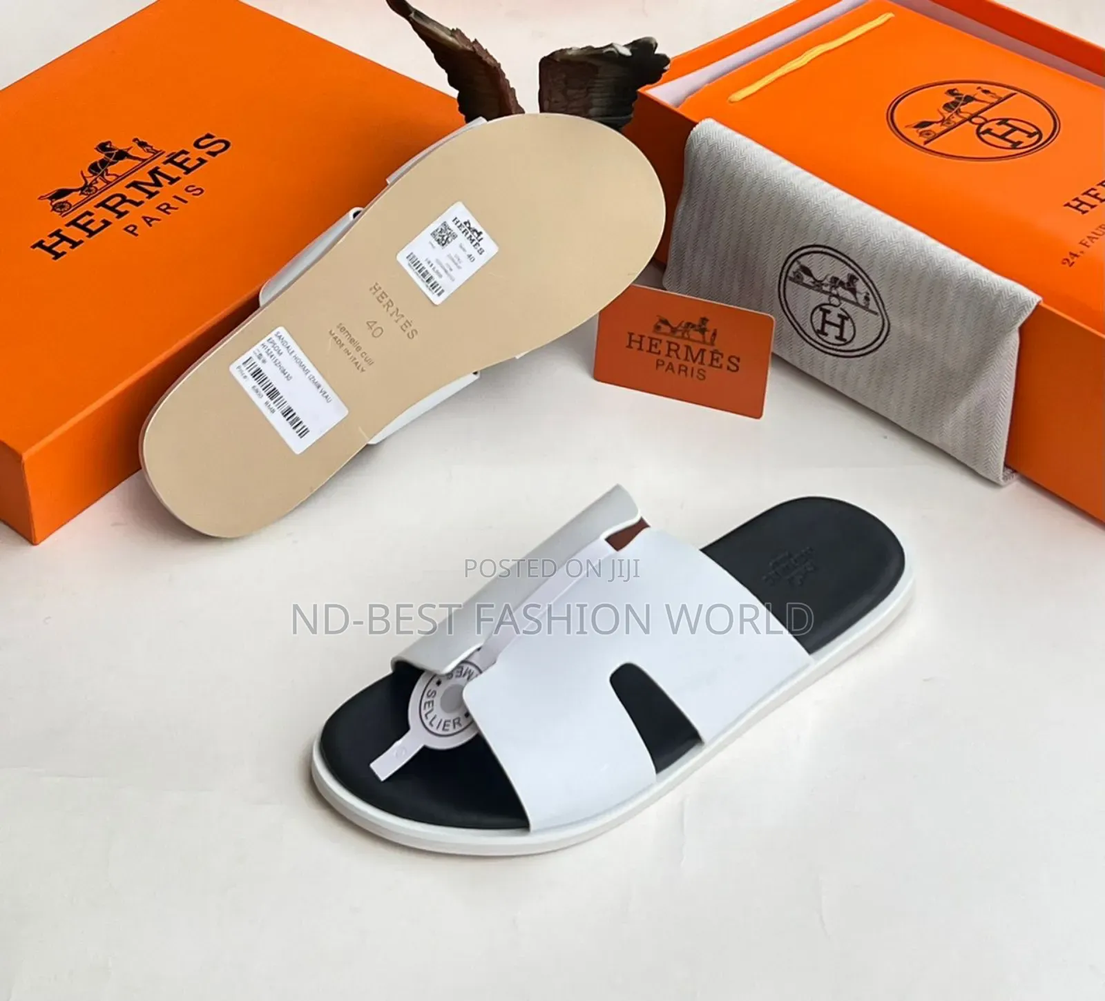 White Leather Slippers