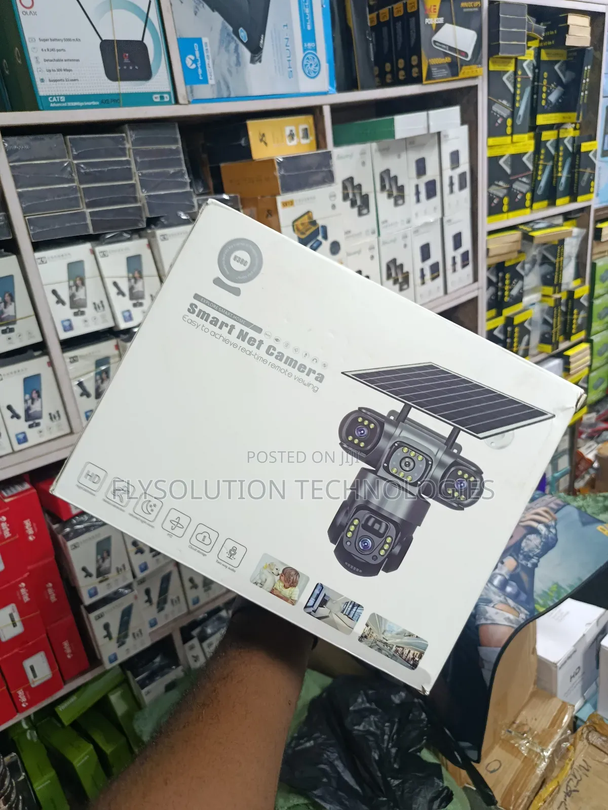 V380 Solar Powered Real 3-Lens 4g Solar Camera