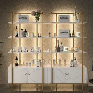 Gold Plated Stainless Steel Costmetic Display Shelves