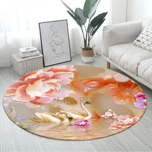 Faux Cashmere Round Centre Rug