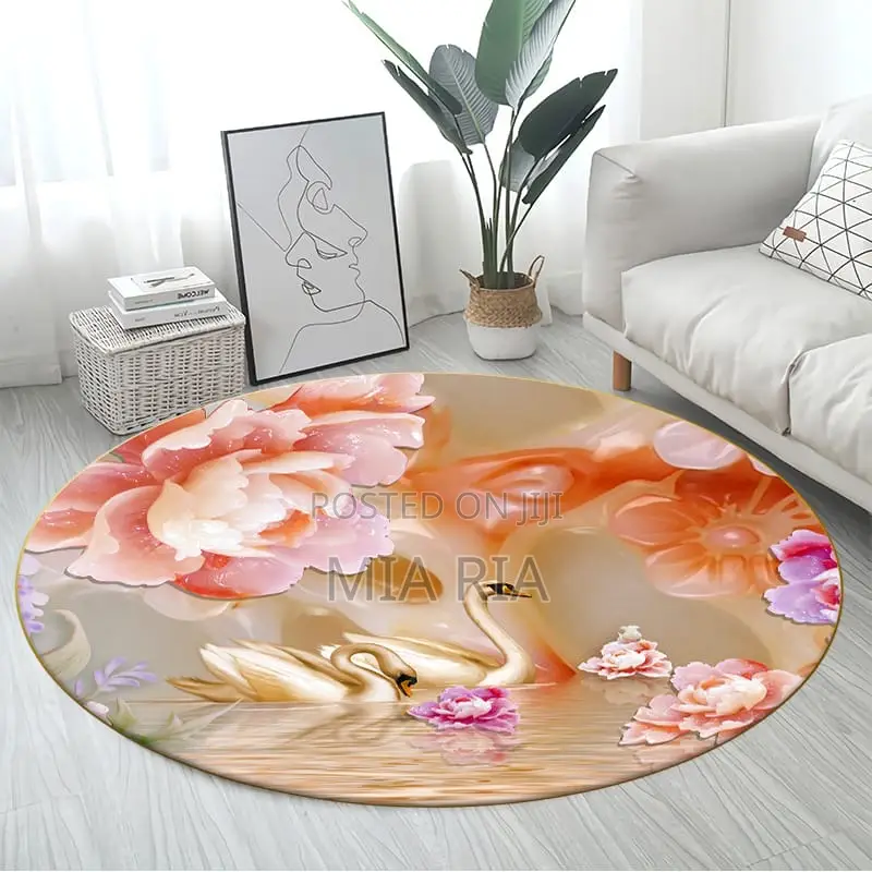 Faux Cashmere Round Centre Rug