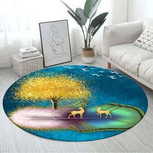 Faux Cashmere Round Centre Rug