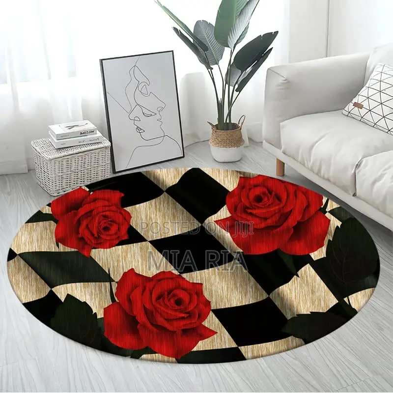 Faux Cashmere Round Centre Rug