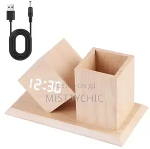 Led Digital Pen Holder Alarm Clock Battery