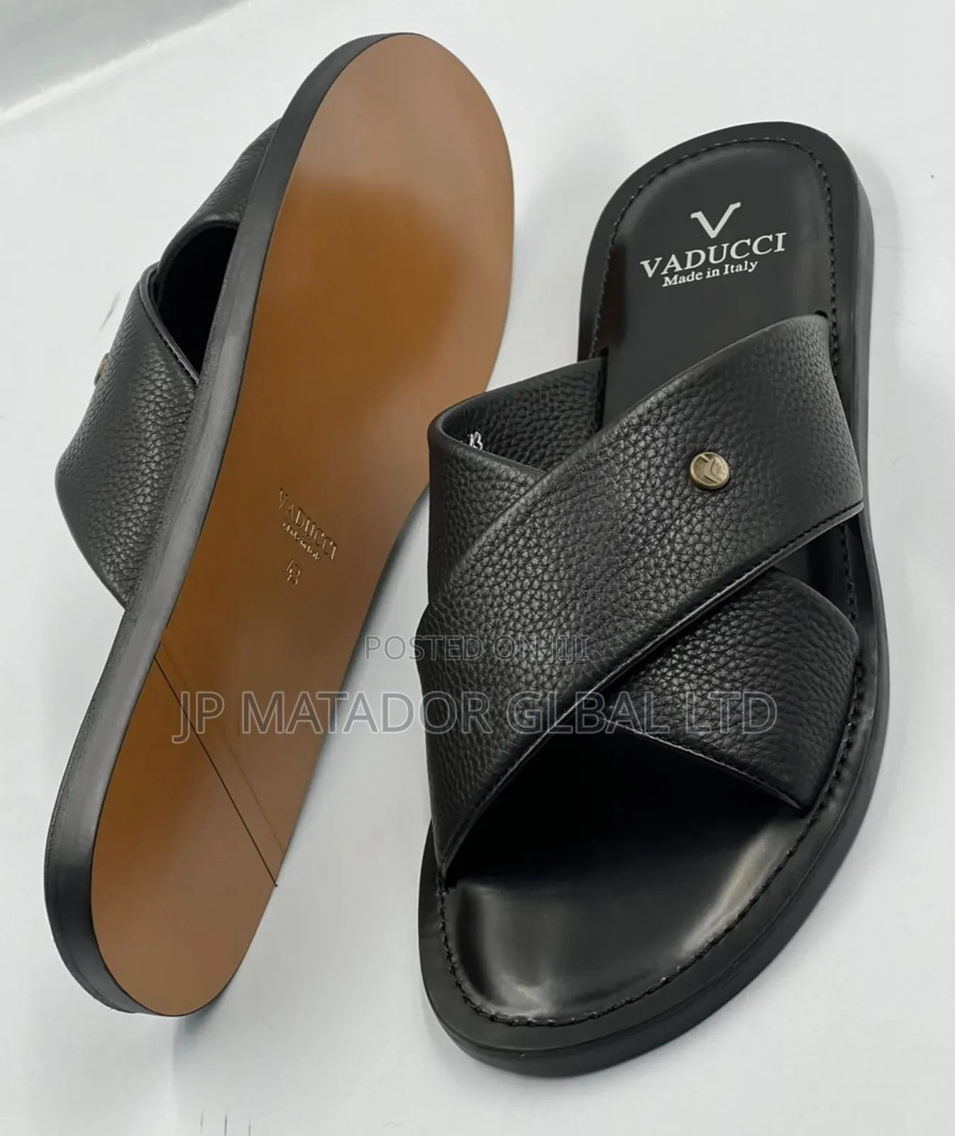 Stocks New Palm Leather Slippers