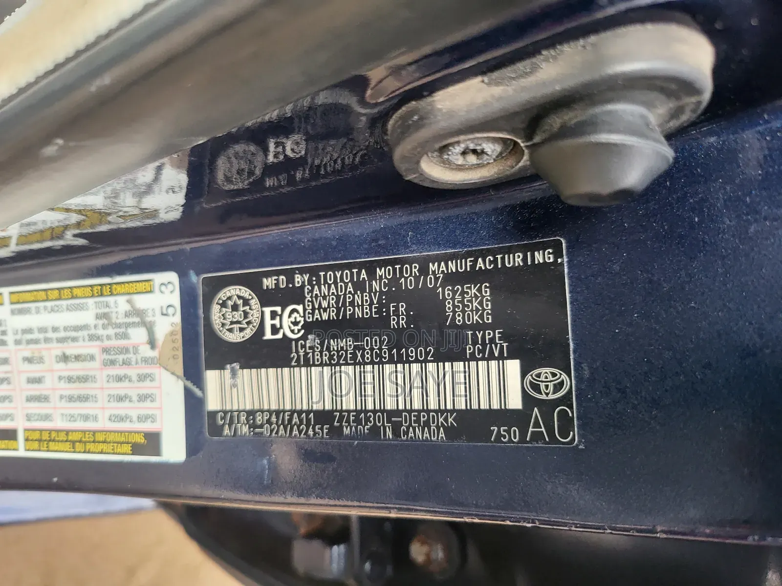 Toyota Corolla 2008 Blue