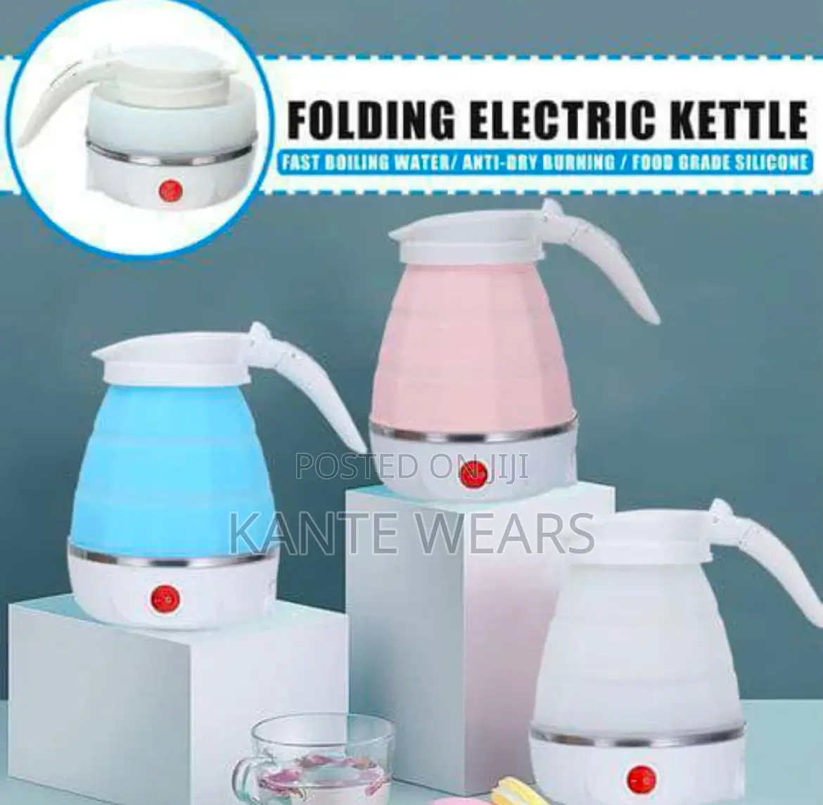 Silicon Collapsible Travel Electric Kettle